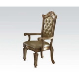Acme 63004 Vendome Arm Chair (Set-2), Bone PU & Gold Patina