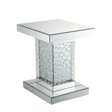 Acme 80284 Nysa End Table, Mirrored & Faux Crystals