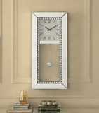 ACME LOTUS Wall Clock, Mirrored & Faux Crystal Diamonds AC00418