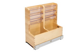 Rev-A-Shelf 441-12VSBSC-1 8-3/4"W Maple Wood Soft Close L-Shape Vanity Cabinet Organizer Pullout