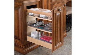 Rev-A-Shelf 448-VC20SC-8 20-1/4"H Natural Wood Soft-close Vanity Cabinet Organizer