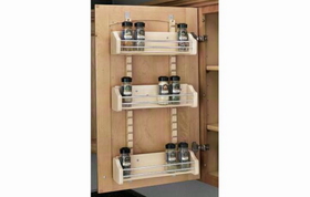 Rev-A-Shelf 4ASR-15 4"D x 10-1/8"W x 25"H Natural Wood Adjustable Spice Rack