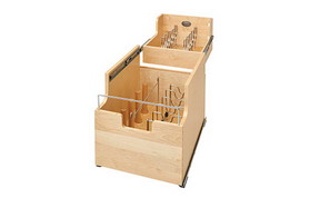 Rev-A-Shelf 4CW2-18SC-1 14-1/2"W Maple 2-Tier Pullout Cookware Organizer Drawer for 18" Base Cabinet