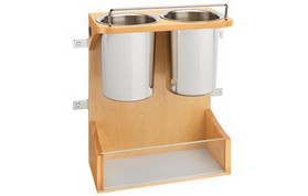 Rev-A-Shelf 4HD-15-1 10-3/4"W Maple Wood Vanity Base Cabinet Door Appliance Storage Rack