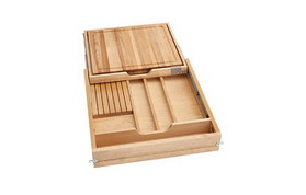 Rev-A-Shelf 4KCB-24H-1 20-1/2"W Natural Wood Knife Drawer with Cutting Board