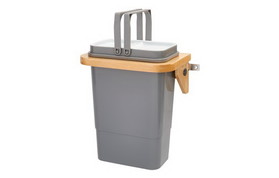 Rev-A-Shelf 4SOWC-8-1 10-3/8"W x 12-5/16"H x 7-3/8"D Silver / Maple 8QT Single Door Mounted Vanity Waste Container with Lid