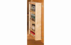 Rev-A-Shelf 4WBDP18-25 4"D x 12"W x 25"H Wood Tall/Pantry Cabinet Organizer