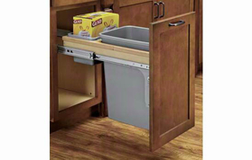 Rev-A-Shelf 4WCTM-1550BBSCDM-1 Natural Soft-close 50QT Single Waste Container Pullout