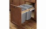 Rev-A-Shelf 4WCTM-15BBSCDM2 Natural Soft-close 27QT Double Waste Container Pullout