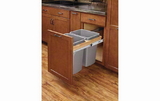 Rev-A-Shelf 4WCTM-18BBSCDM2 Natural Soft-close 35QT Double Waste Container Pullout