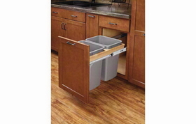 Rev-A-Shelf 4WCTM-18BBSCDM2 Natural Soft-close 35QT Double Waste Container Pullout