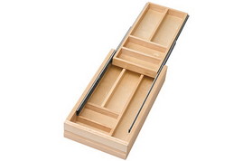 Rev-A-Shelf 4WTCD-15H-1 11-1/2"W Natural Wood Two Tier Cutlery Drawer
