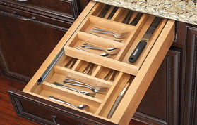 Rev-A-Shelf 4WTCD-24HSC-1 20-1/2"W Natural Wood Soft-close Two Tier Cutlery Drawer