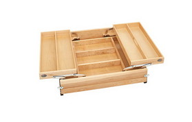Rev-A-Shelf 4WTMD-24HSC-1 21" Wide Natural Maple Wood Soft-close Maxx Drawer Organizer