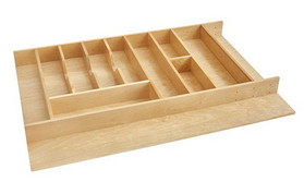 Rev-A-Shelf 4WUTCT-36-1 33-1/8"W x 2-7/8"H Maple Trimmable Cutlery/Utensil Combination Drawer Insert