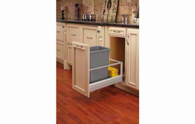 Rev-A-Shelf 5149-15DM18-117 Silver Soft-close Revamotion 35QT Single Waste Container Pullout