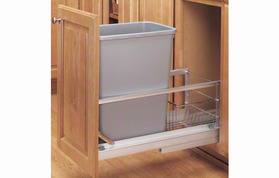 Rev-A-Shelf 5349-15DM-117 Silver Soft-close Revamotion 35QT Single Waste Container Pullout