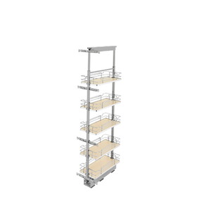 Rev-A-Shelf 5358-10-MP 10" Width x 58-1/4" to 65-3/4" Height Soft-close Maple Steel Tall / Pantry Cabinet Organizer Pullout