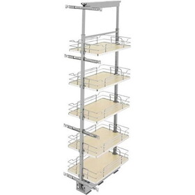 Rev-A-Shelf 5358-13-MP 13" Width x 58-1/4" to 65-3/4" Height Soft-close Maple Steel Tall / Pantry Cabinet Organizer Pullout