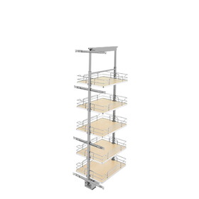 Rev-A-Shelf 5358-16-MP 16" Width x 58-1/4" to 65-3/4" Height Soft-close Maple Steel Tall / Pantry Cabinet Organizer Pullout