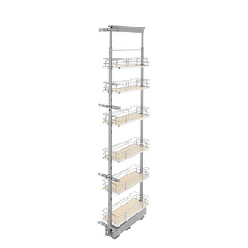 Rev-A-Shelf 5373-08-MP 8" Width x 73-5/8" to 80-3/4" Height Soft-close Maple Steel Tall / Pantry Cabinet Organizer Pullout