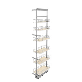 Rev-A-Shelf 5373-10-MP 10" Width x 73-5/8" to 80-3/4" Height Soft-close Maple Steel Tall / Pantry Cabinet Organizer Pullout