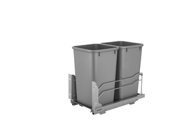 Rev-A-Shelf 53WC-1527SCDM-217 Silver Soft-close 27QT Double Waste Container Pullout