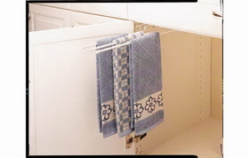 Rev-A-Shelf 563-47 17-3/4" Depth White 3 Rod Towel Bar Pullout