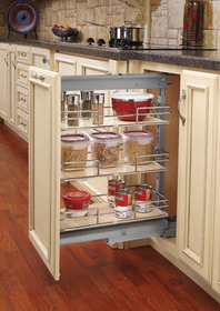 Rev-A-Shelf 5773-04 CR 4-1/4" Wide x 73-5/8" - 80-3/4" Tall Soft-close Chrome Steel 6 Basket Pantry Pullout