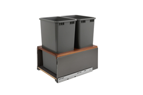 Rev-A-Shelf 5LB-1850OGWN-213 LEGRABOX Gray/Walnut Soft-close 50QT Double Waste Container Pullout