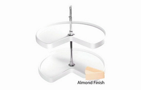 Rev-A-Shelf 6472-32-15-52 32" Almond Plastic 2 Shelf Kidney Shape Independent Lazy Susan