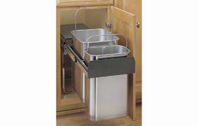 Rev-A-Shelf 8-785-30-2SS Stainless Steel 10+20 Liter Double Waste Container Pullout