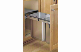 Rev-A-Shelf 8-785-30-DM2SS Stainless Steel 10+20 Liter Double Waste Container Pullout