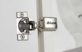 Blum B38N358B.06 105 Degree 3/8" Overlay Blumotion Soft-closing Doweled Compact Hinge