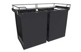 Rev-A-Shelf CSOHSL-30-1 30"W x 14"D x 20-7/8"H Black Canvas Pullout Hamper for 32mm Panel System Installation