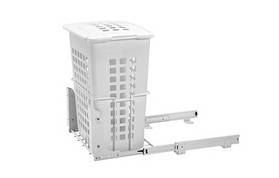Rev-A-Shelf HPRV-1925DM-S 19-7/8"W x 24"H White Plastic Door Mount Full Extension Hamper Pullout