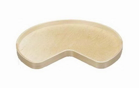 Rev-A-Shelf LD-4BW-401-28SBS-1 28" Natural Banded Wood Single Shelf Kidney Shape Lazy Susan with Bearings