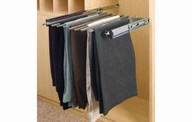 Rev-A-Shelf PSC-1814CR 18" Chrome Closet Pants Organizer with Ball Bearing Slides