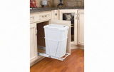 Rev-A-Shelf RV-12PB-LE White 35QT Single Waste Container Pullout with Lid