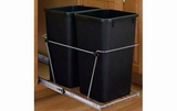Rev-A-Shelf RV-15KD-18C S-30 Black 27QT Double Waste Container Pullout