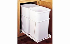 Rev-A-Shelf RV-15PB-2 S-24 White 27QT Double Waste Container Pullout