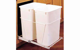 Rev-A-Shelf RV-18PB-2 S-20 White 35QT Double Waste Container Pullout