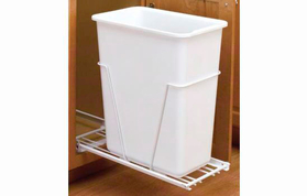 Rev-A-Shelf RV-9PB-32 White 30QT 3/4 Extension Single Waste Container Pullout