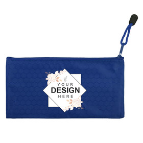 Aspire Custom Zipper Bag, 9-1/4" x 4-1/2" Waterproof Pencil Pouch, Customizable Text Logo Photo