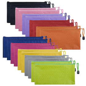 Aspire 20 Pack Waterproof Zipper File Bags Pencil Pouches 9 1/4 x 4 1/2 Inches