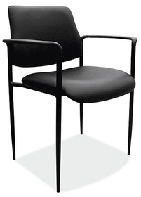 Office Source 1022BLK Blk Soft Vinyl Guest Stack W/Arms