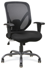 Office Source 11701BLK Big & Tall Mesh Task Chair w/Black Steel Heavy-Duty Base