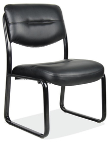 Office Source 314BLK Blk Leather Armless Guest Chair