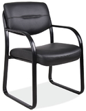 Office Source 315BLK Blk Leather Guest Chair W/Arms