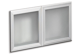 Office Source PL40SGD Silver Frame Set Of 2 Glass Doors-Pl140